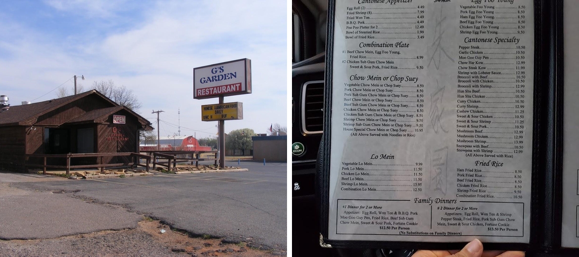 G's Garden Restaurant Menu